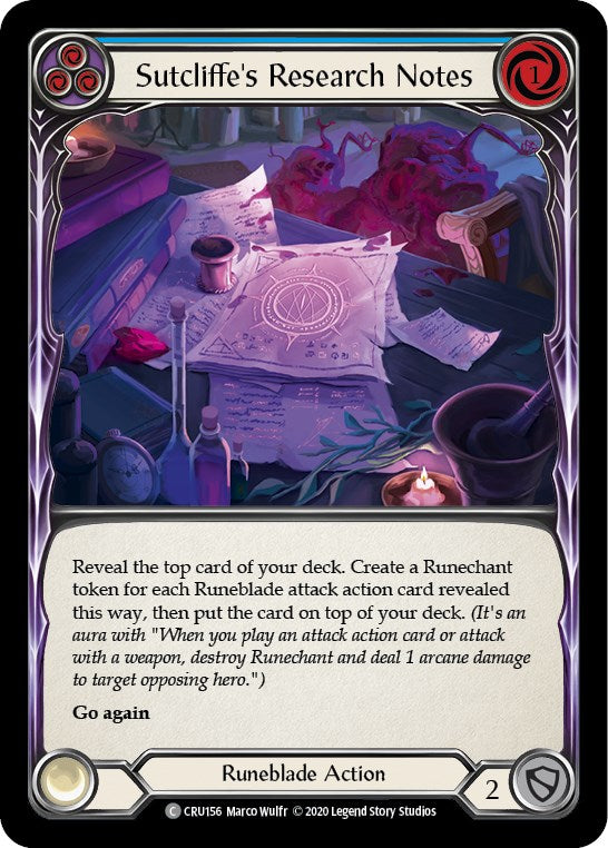 Sutcliffe's Research Notes (Blue) [CRU156] [Crucible of War] Unlimited Edition Normal