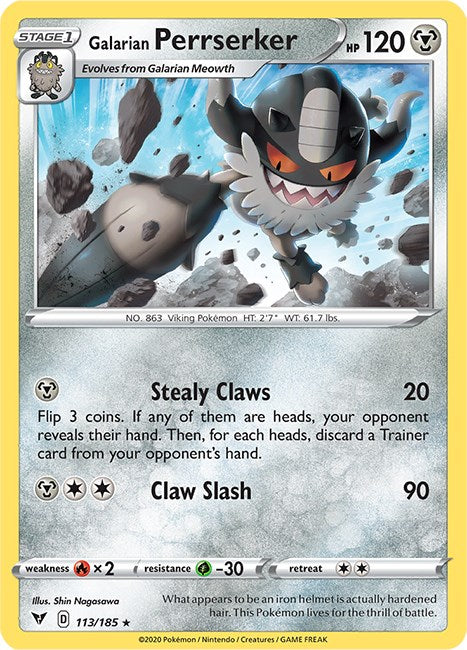 Galarian Perrserker [113/185] [Vivid Voltage] Reverse Holofoil