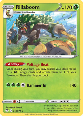 Rillaboom [013/072] [Shining Fates] Reverse Holofoil