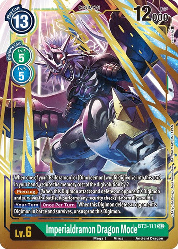 Imperialdramon Dragon Mode (Secret Rare) [BT3-111] [Release Special Booster 1.5] Foil