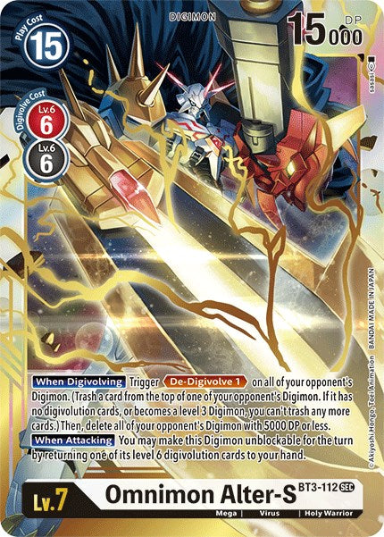 Omnimon Alter-S (Secret Rare) [BT3-112] [Release Special Booster 1.5] Foil