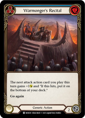Warmonger's Recital (Blue) [MON301] [Monarch] 1st Edition Normal