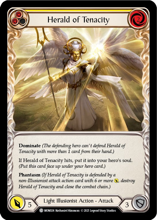 Herald of Tenacity (Yellow) [MON024] [Monarch] Unlimited Edition Normal