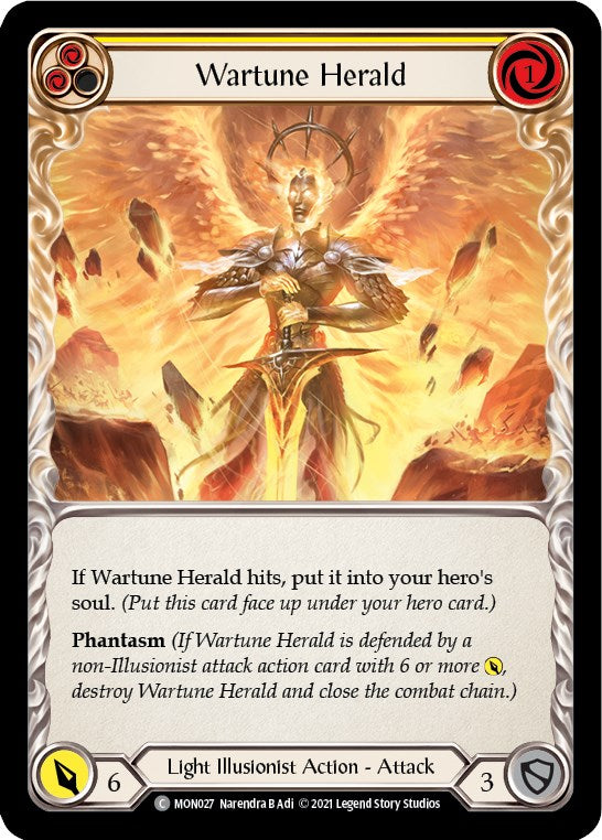 Wartune Herald (Yellow) [MON027] [Monarch] Unlimited Edition Rainbow Foil