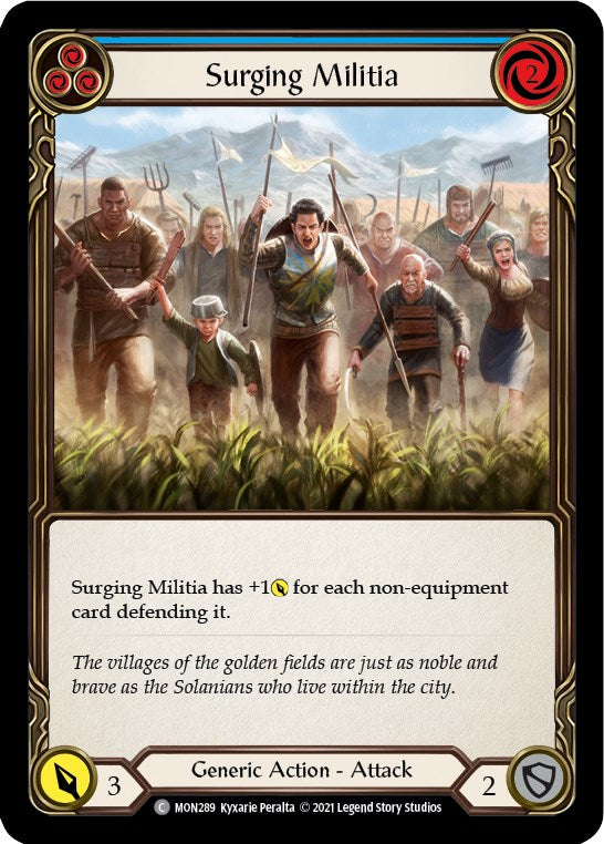 Surging Militia (Blue) [MON289] [Monarch] Unlimited Edition Rainbow Foil