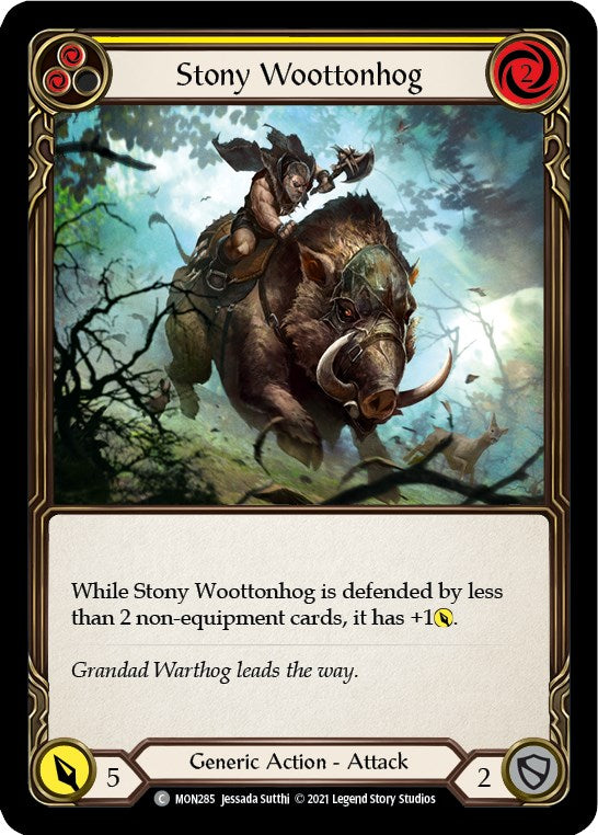 Stony Woottonhog (Yellow) [MON285] [Monarch] Unlimited Edition Rainbow Foil