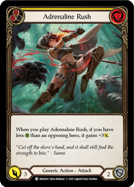Adrenaline Rush (Yellow) [MON264] [Monarch] Unlimited Edition Rainbow Foil