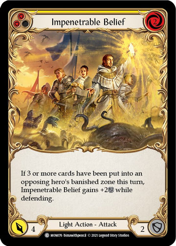 Impenetrable Belief (Yellow) [MON076] [Monarch] 1st Edition Rainbow Foil