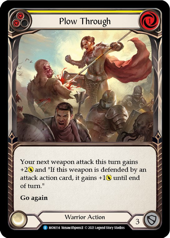 Plow Through (Yellow) [MON114] [Monarch] Unlimited Edition Rainbow Foil
