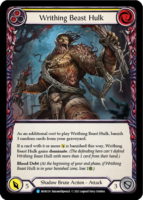 Writhing Beast Hulk (Yellow) [MON130] [Monarch] Unlimited Edition Rainbow Foil
