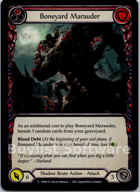 Boneyard Marauder (Red) [MON135] [Monarch] Unlimited Edition Rainbow Foil
