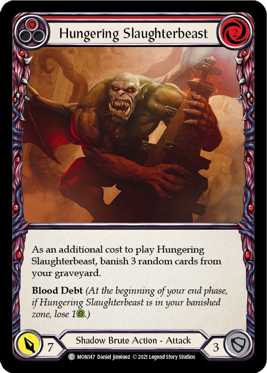 Hungering Slaughterbeast (Red) [MON147] [Monarch] Unlimited Edition Rainbow Foil