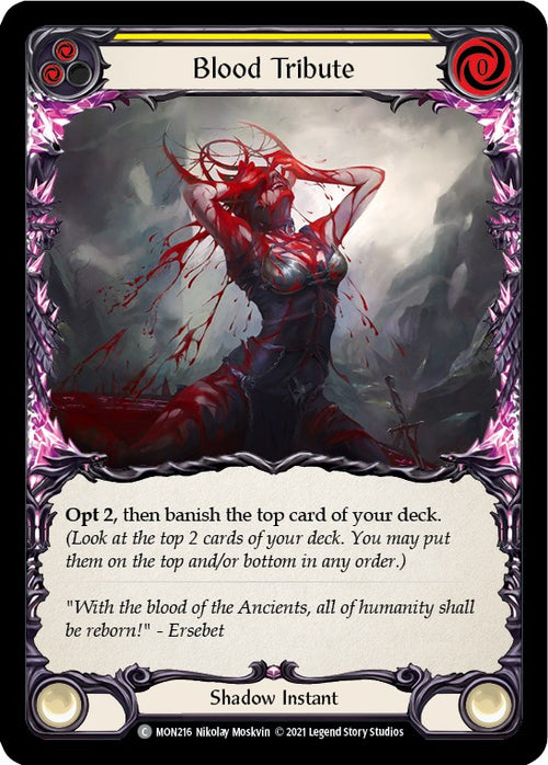 Blood Tribute (Yellow) [MON216] [Monarch] Unlimited Edition Normal