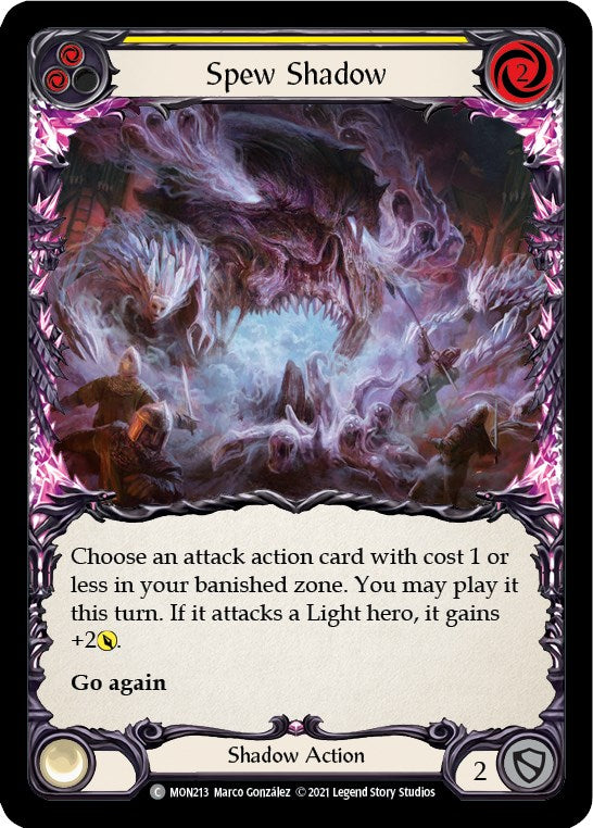 Spew Shadow (Yellow) [MON213] [Monarch] 1st Edition Rainbow Foil