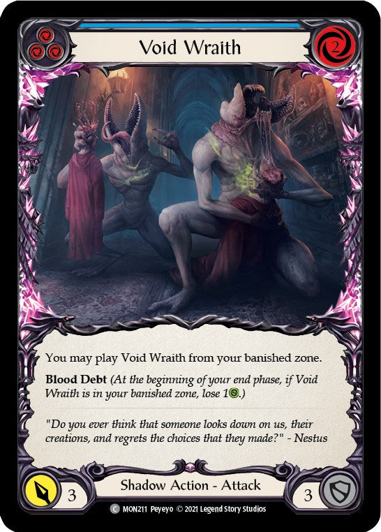 Void Wraith (Blue) [MON211] [Monarch] 1st Edition Rainbow Foil