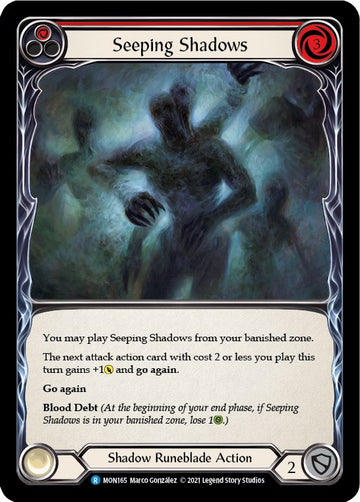 Seeping Shadows (Red) [MON165] [Monarch] Unlimited Edition Rainbow Foil