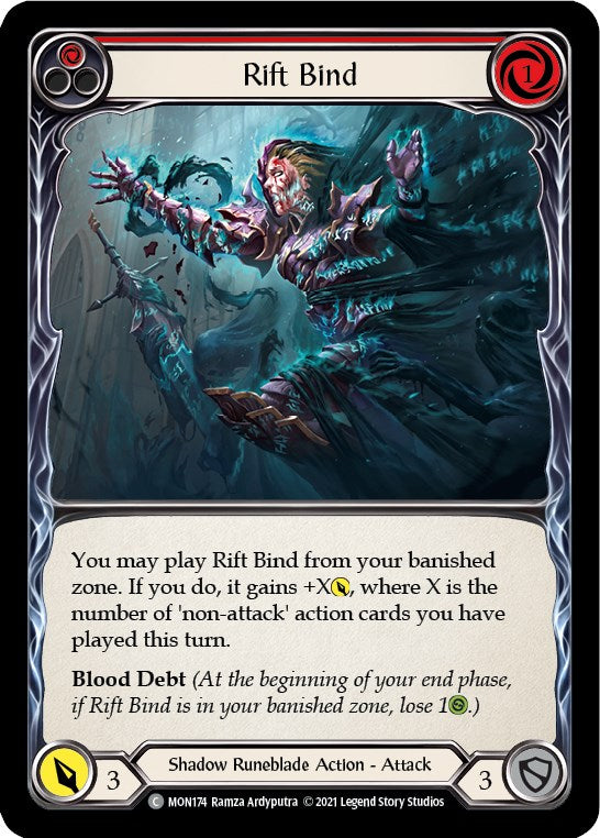 Rift Bind (Red) [MON174] [Monarch] 1st Edition Rainbow Foil