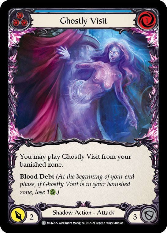 Ghostly Visit (Blue) [MON205] [Monarch] Unlimited Edition Rainbow Foil