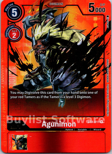 Agunimon (Alternate Art) [BT4-011 U] [Great Legend] Foil