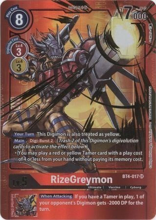 RizeGreymon (Alternate Art) [BT4-017] [Great Legend] Foil