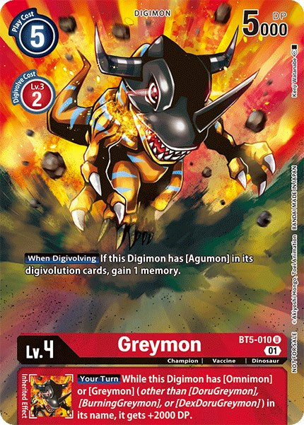 Greymon (Premier TO Event June 2021) [BT5-010] [Battle of Omni] Foil