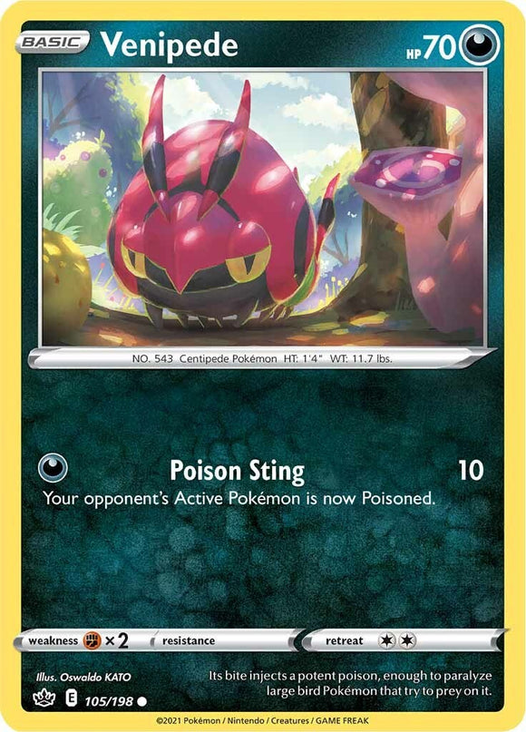 Venipede [105/198] [Chilling Reign] Reverse Holofoil