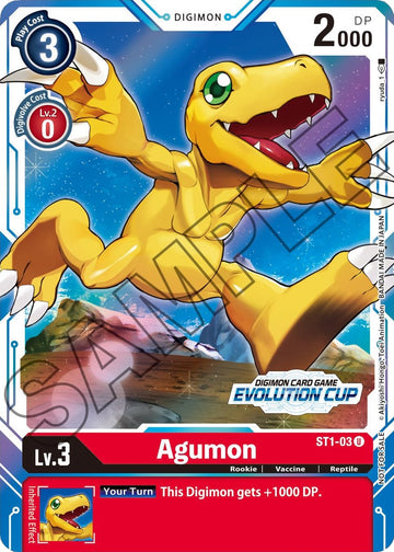 Agumon - ST1-03 (July Evolution Cup 2021 Stamped) [ST1-03 U] [ Gaia Red] Foil