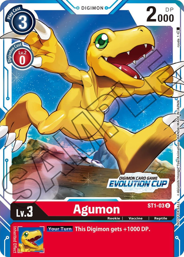 Agumon (July Evolution Cup 2021 Stamped) [ST1-03] [Starter Deck 01: Gaia Red] Foil