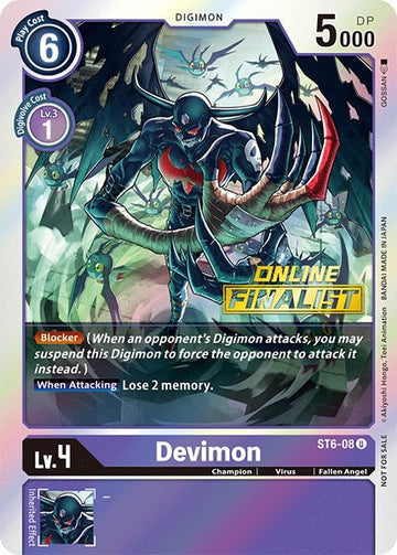 Devimon - ST6-08 (2021 Championship Online Regional) [Online Finalist] [ST6-08] [Starter Deck 06: Venomous Violet] Foil