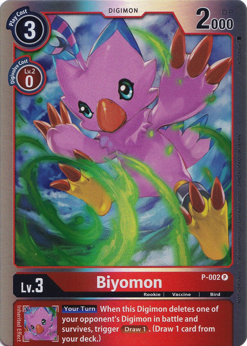 Biyomon (Rainbow Foil) [P-002] [Digimon Promotion Cards] Foil
