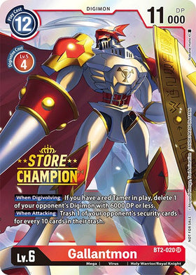 Gallantmon (Store Champion) [BT2-020] [Release Special Booster 1.0] Foil
