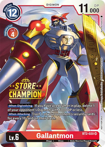 Gallantmon (Store Champion) [BT2-020] [Release Special Booster 1.0] Foil