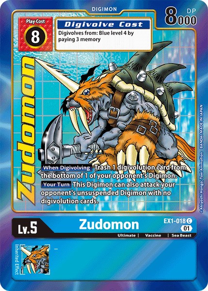 Zudomon (Alternate Art) [EX1-018 C] [Classic Collection] Foil