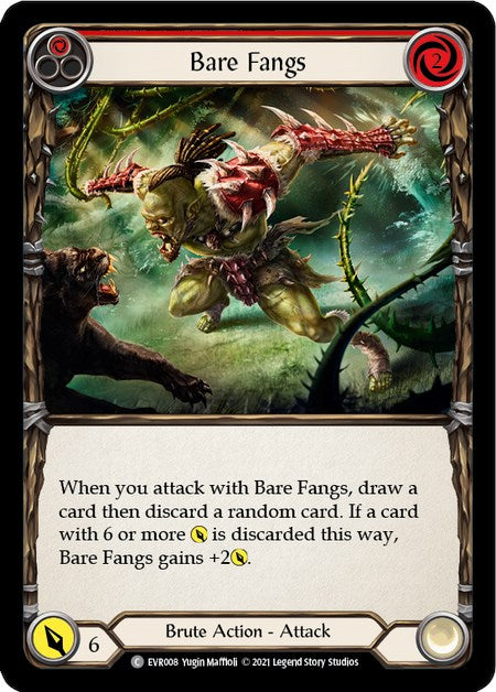 Bare Fangs (Red) [EVR008] [Everfest] 1st Edition Rainbow Foil