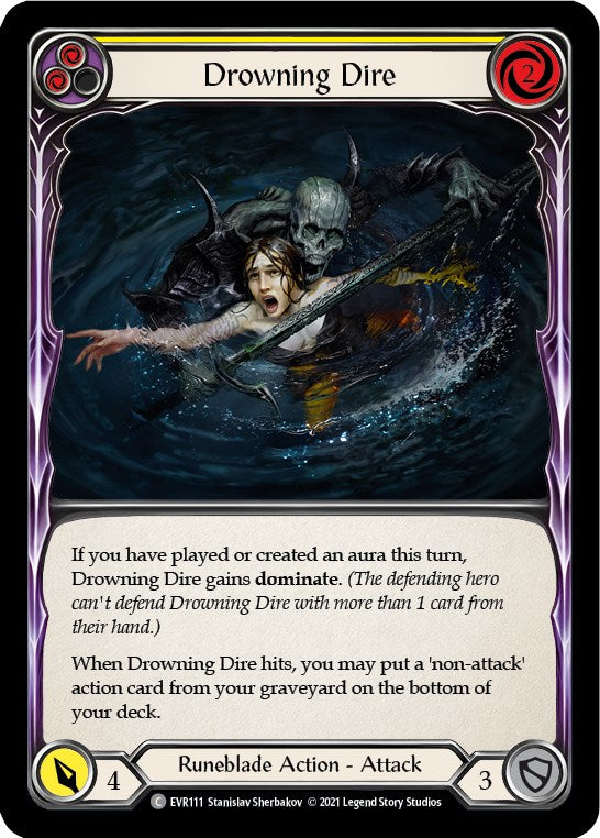 Drowning Dire (Yellow) [EVR111] [Everfest] 1st Edition Rainbow Foil