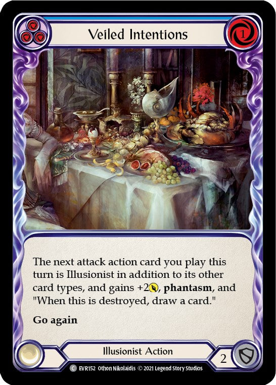 Veiled Intentions (Blue) [EVR152] [Everfest] 1st Edition Rainbow Foil