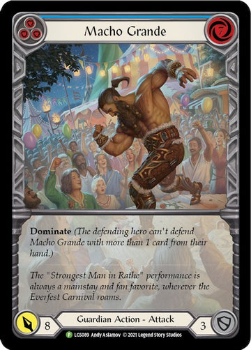 Macho Grande (Blue) - LGS089 [LGS089] [Flesh and Blood: Promo Cards] Rainbow Foil