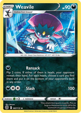 Weavile [087/172] [Brilliant Stars] Reverse Holofoil