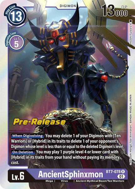 AncientSphinxmon [BT7-078] [Next Adventure Pre-Release Cards] Foil