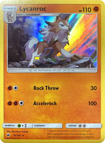 Lycanroc (Water Web Holo) [076/147] [Burning Shadows] Holofoil