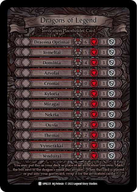 Dragons of Legend Invocation Placeholder Card [UPR225] [Uprising]