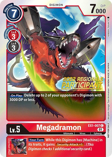 Megadramon (2022 Championship Online Regional) [Online Participant] [EX1-007] [Classic Collection] Foil