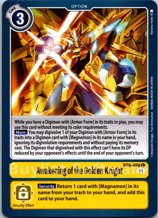 Awakening of the Golden Knight [BT9-098] [X Record]