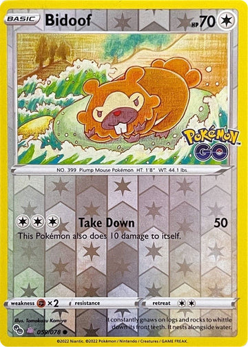 Bidoof (Peelable Ditto) [059/078] [Pokemon GO] Reverse Holofoil