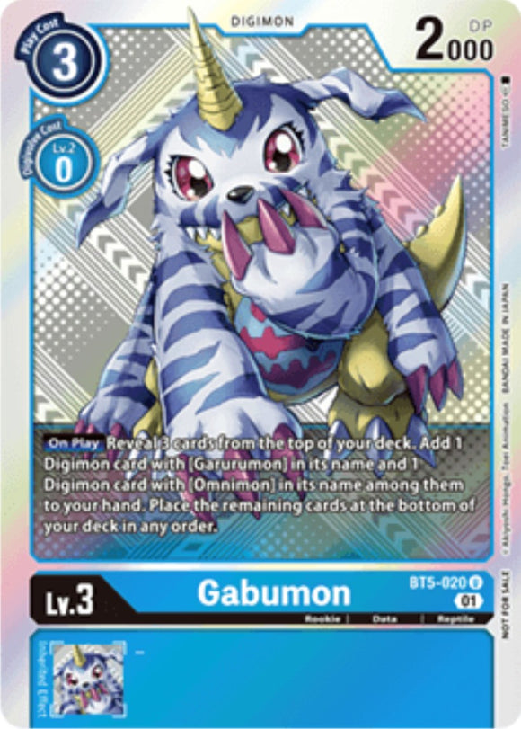 Gabumon (X Record Pre-Release Tournament Winner Card) [BT5-020] [X Record Pre-Release Cards] Foil