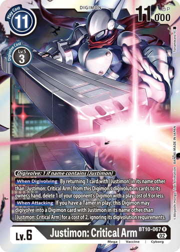Justimon: Critical Arm [BT10-067] [Xros Encounter] Foil