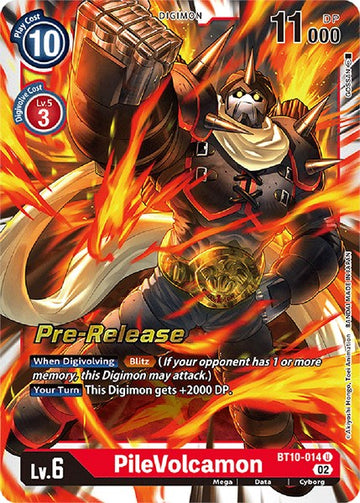 PileVolcamon [BT10-014] [Xros Encounter Pre-Release Cards] Foil