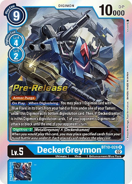 DeckerGreymon [BT10-026] [Xros Encounter Pre-Release Cards] Foil
