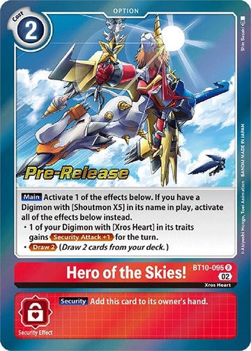 Hero of the Skies! [BT10-095] [Xros Encounter Pre-Release Cards] Foil