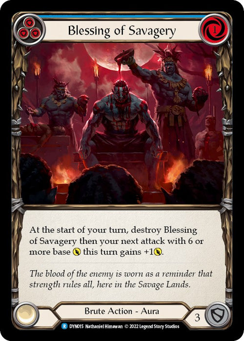 Blessing of Savagery (Blue) [DYN015] [Dynasty] Rainbow Foil